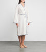 White Linen-Blend Robe