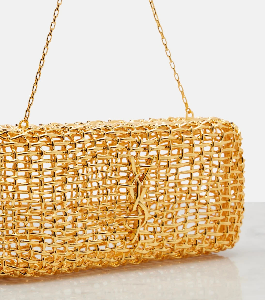 Saint Laurent - Evening Small woven metal clutch
