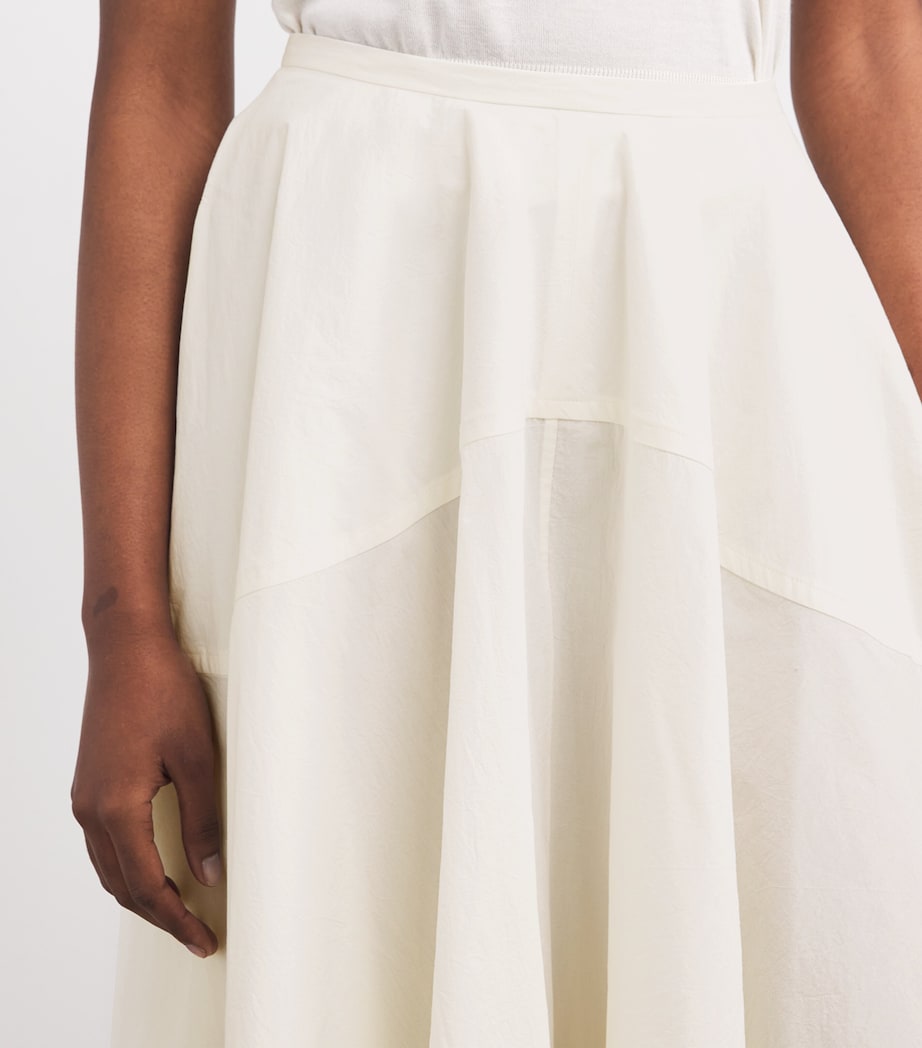 Ivory Organic Cotton Maxine Midi Skirt