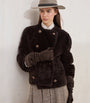 Brunello Cucinelli Brown Shearling-Leather Reversible Pea Coat
