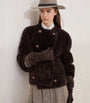 Brunello Cucinelli Brown Shearling-Leather Reversible Pea Coat