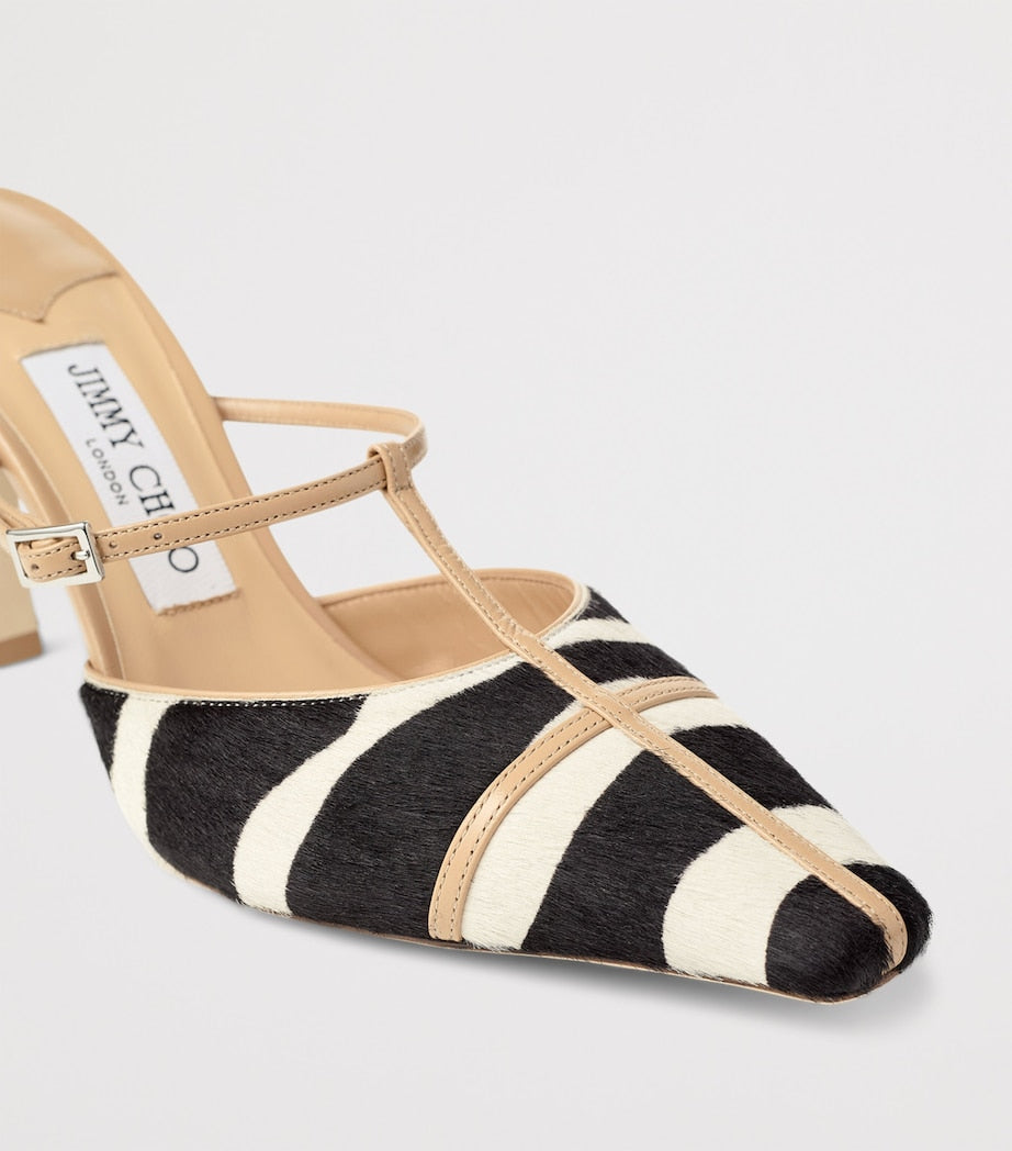 Jimmy Choo Black x Conner Ives Gloria Zebra Mules 85