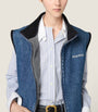 Miu Miu Blue Denim Logo Vest