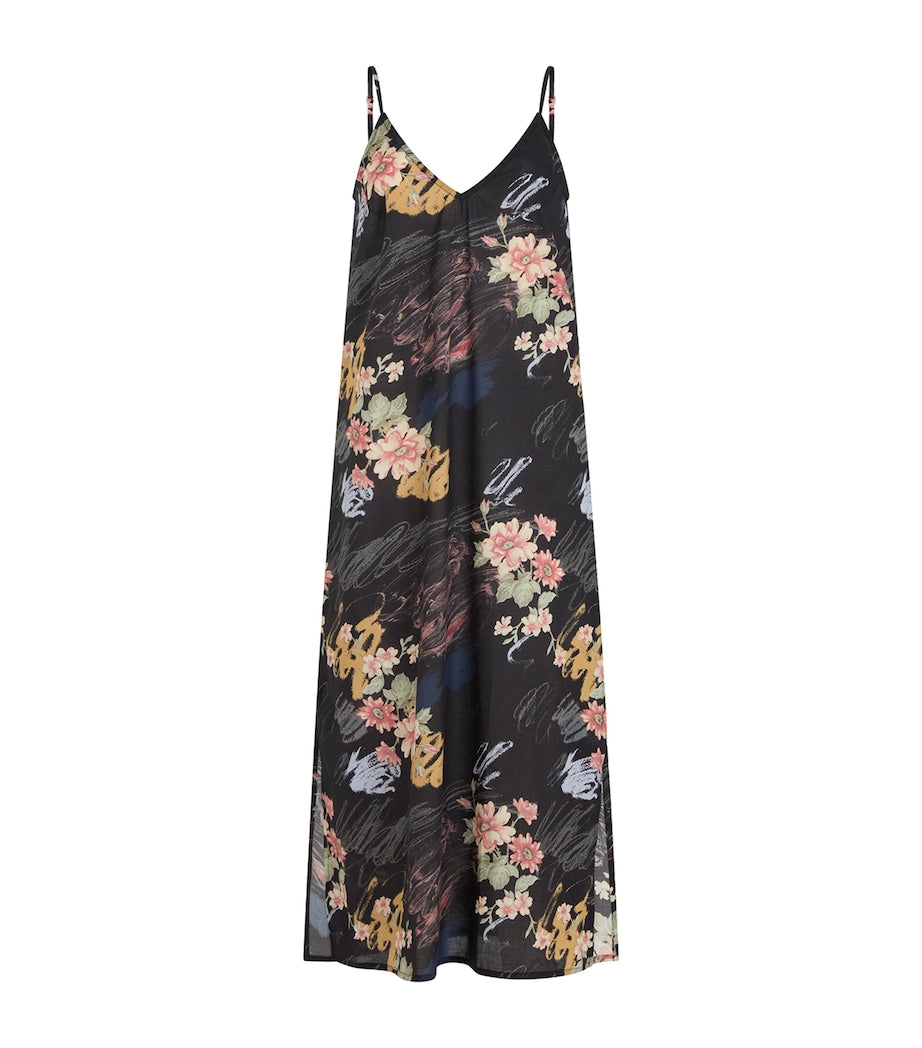 Desmond & Dempsey Multi Organic Cotton Love Print V-Neck Nightie