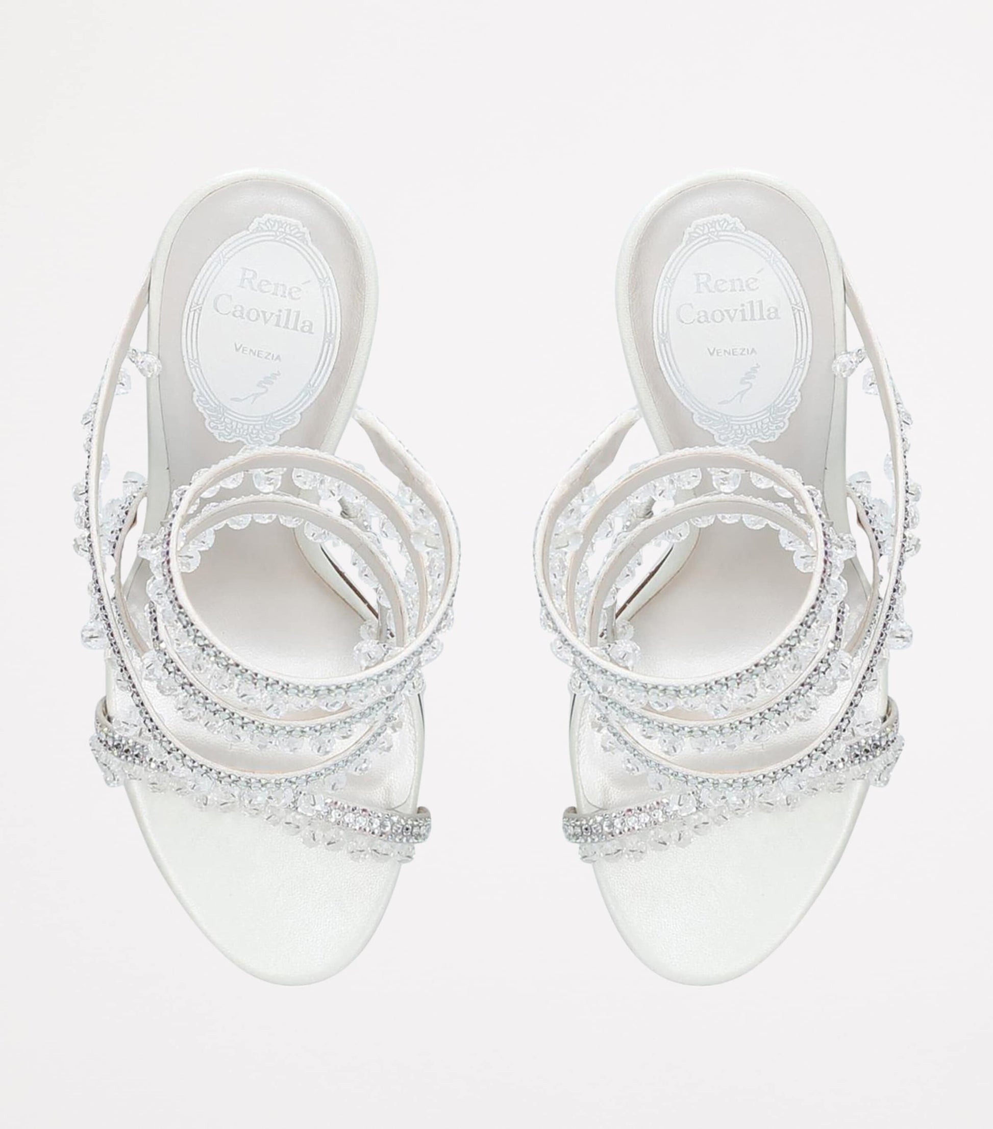 Grey Satin Chandelier Sandals 105