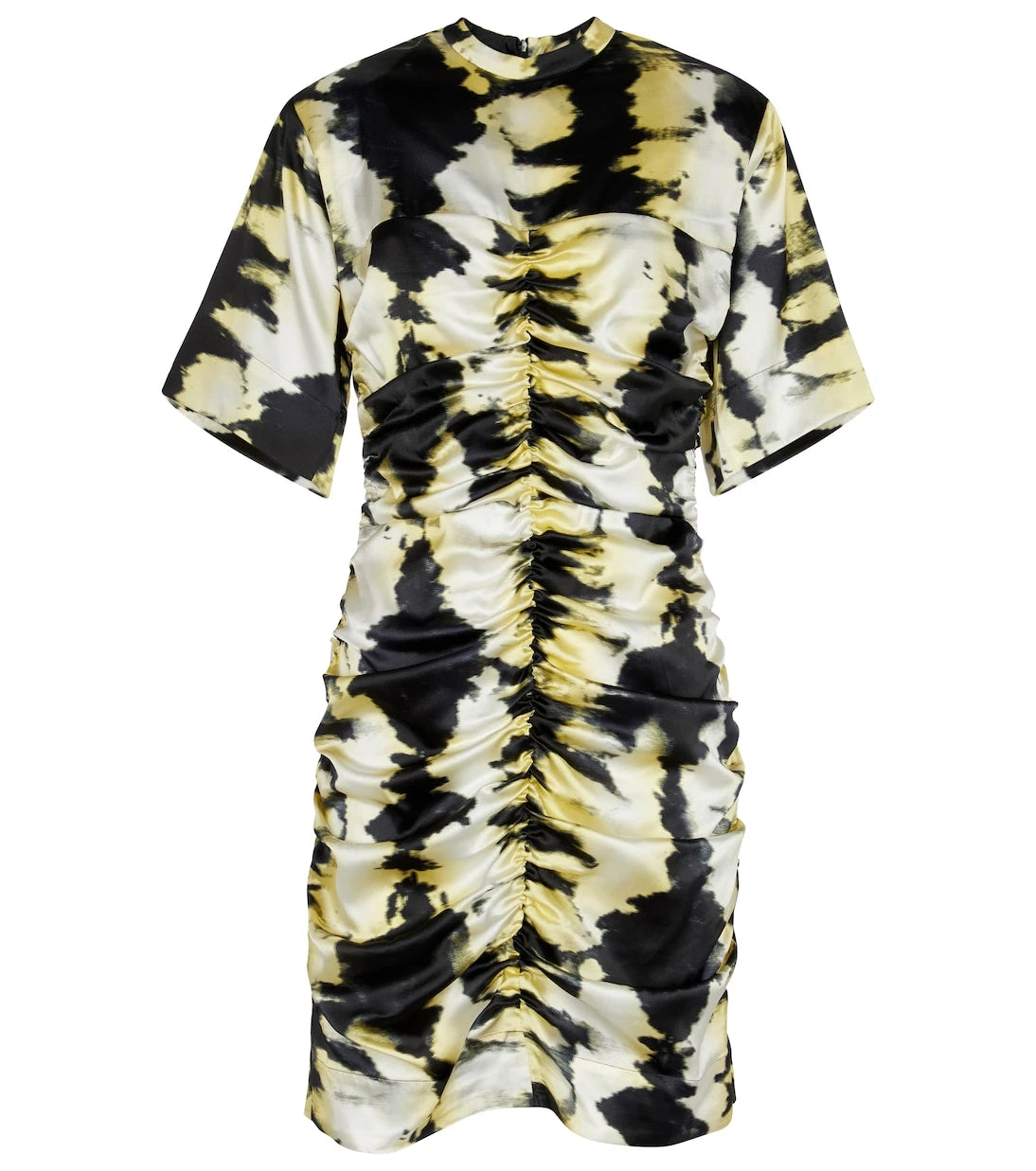 Ganni - Tie-dye ruched stretch-silk minidress