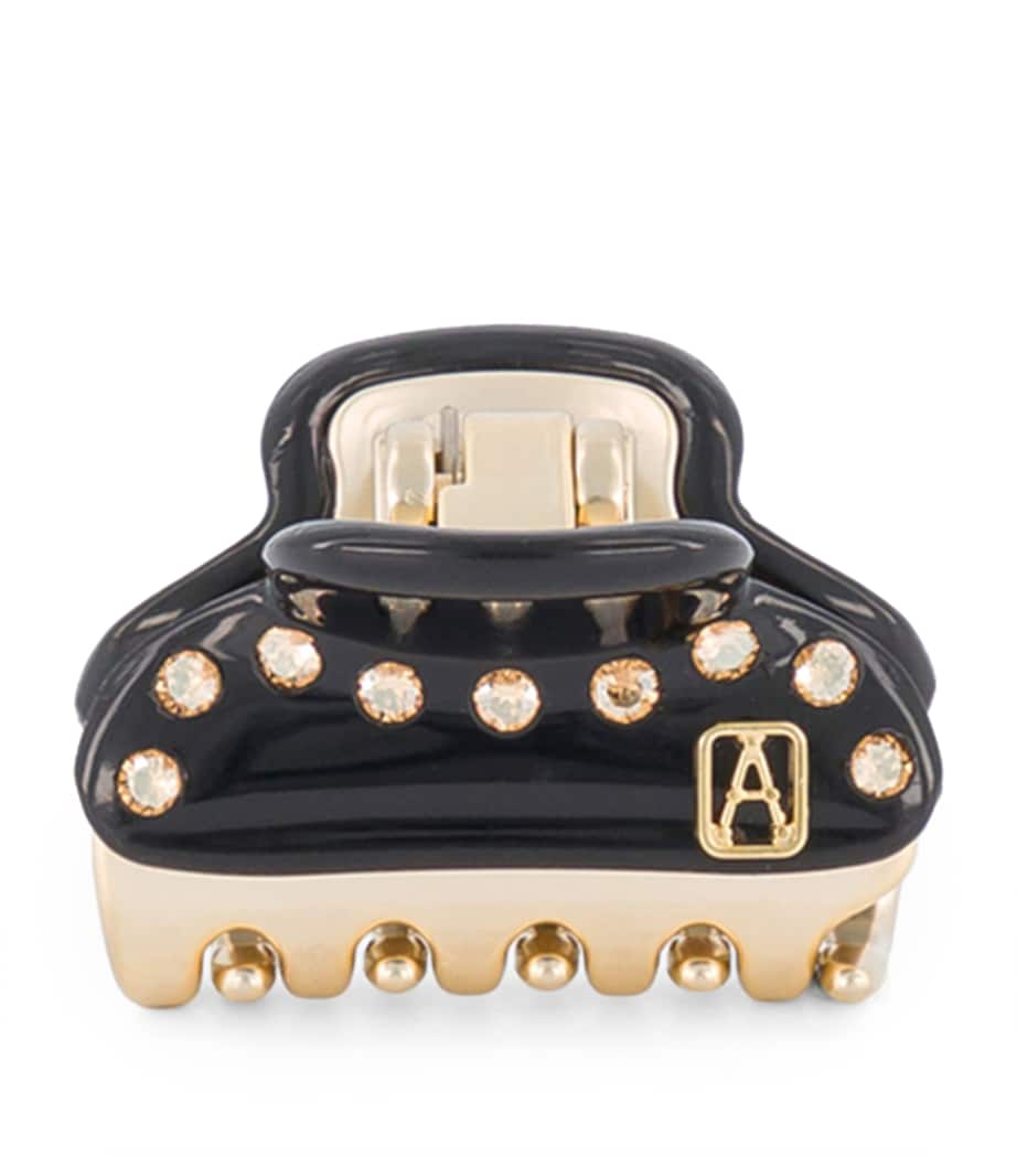 Gold-Plated Crystal-Embellished Claw Hair Clip