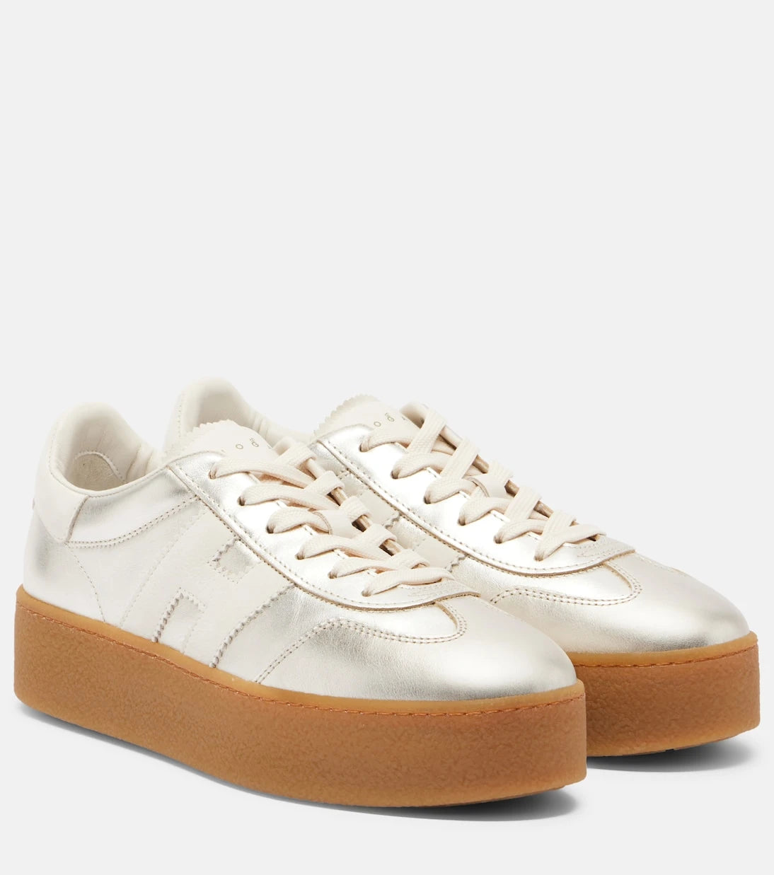 Hogan - H698 metallic leather platform sneakers
