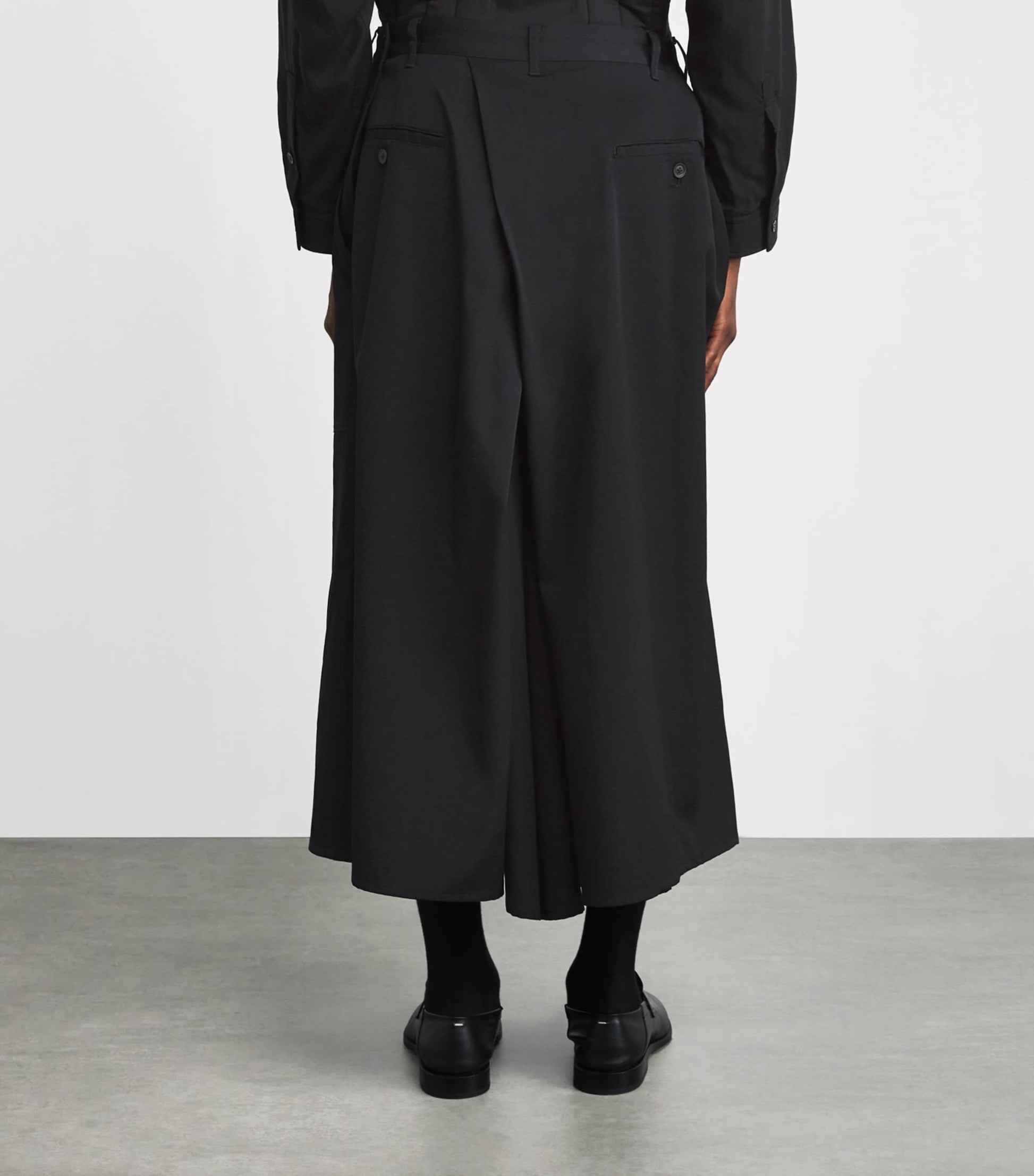 Wool Hakama Wide-Leg Trousers