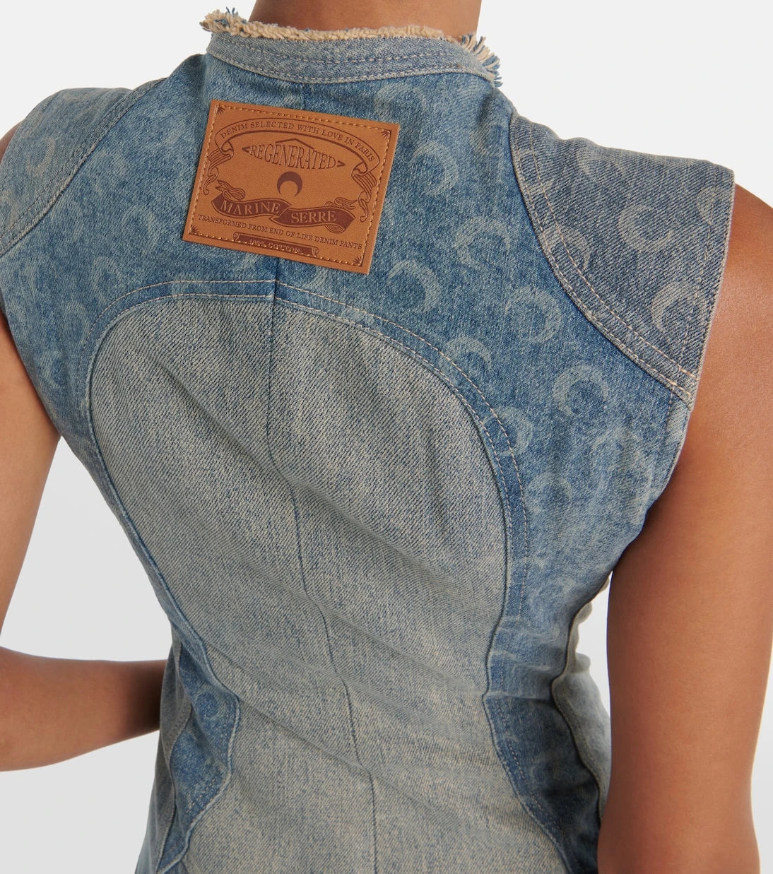 Marine Serre - All Over Moon denim maxi dress