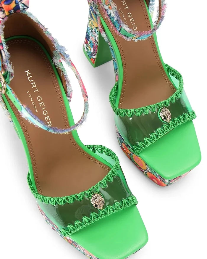 Kurt Geiger London Vinyl Tie Platform Kalın Topuklu Sandalet