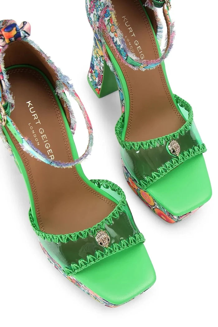 Kurt Geiger London Vinyl Tie Platform Kalın Topuklu Sandalet