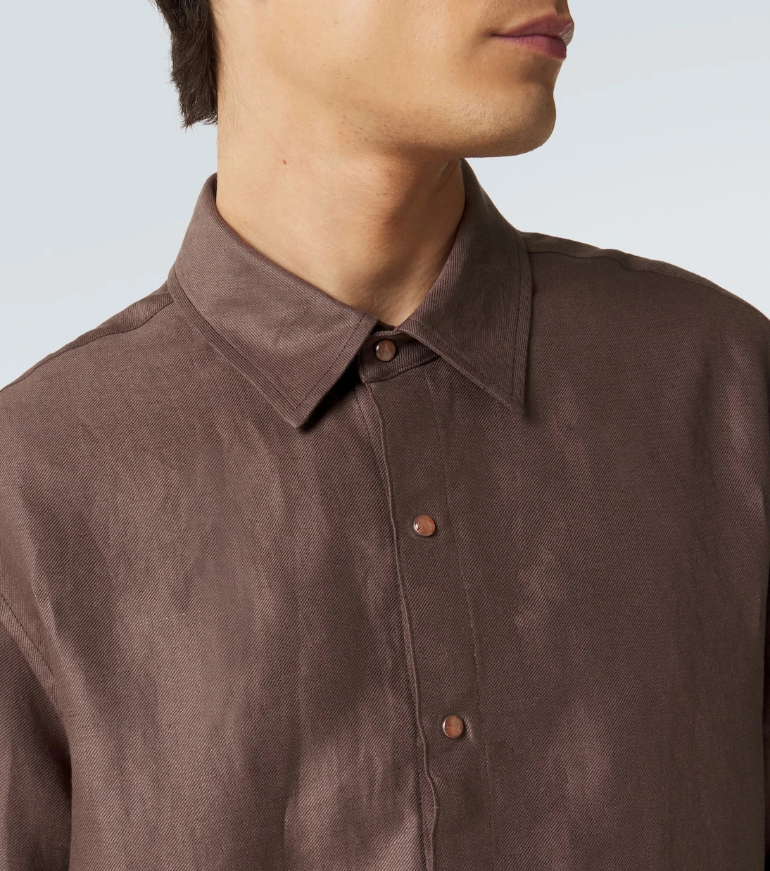 God's True Cashmere - Linen shirt with orange sunstone