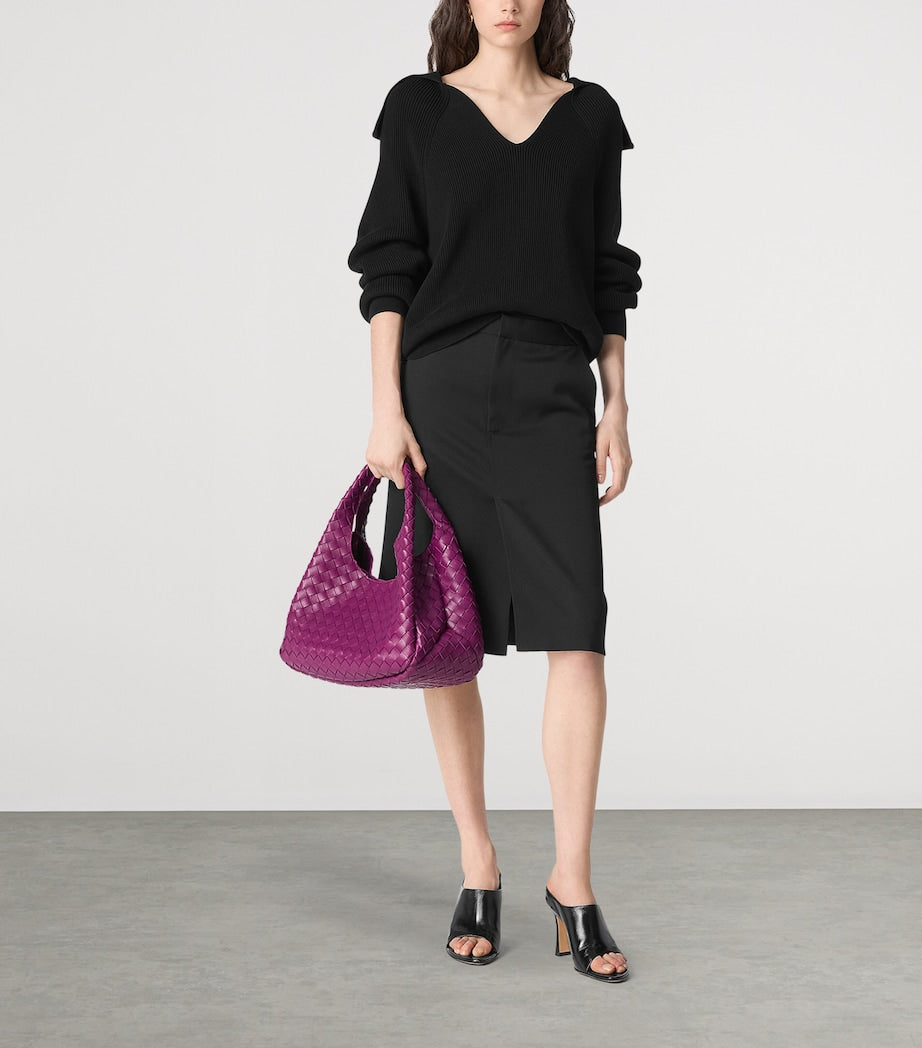 Medium Leather Intrecciato Campana Shoulder Bag