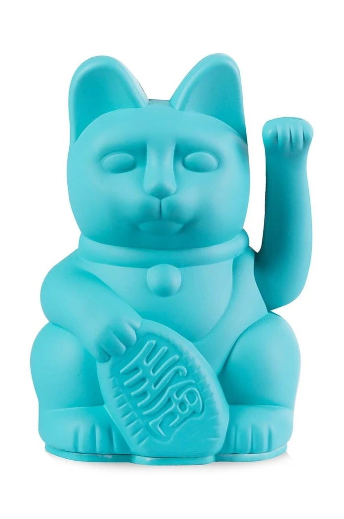 Donkey Lucky Cat Mini Dekorasyonu - Turkuaz