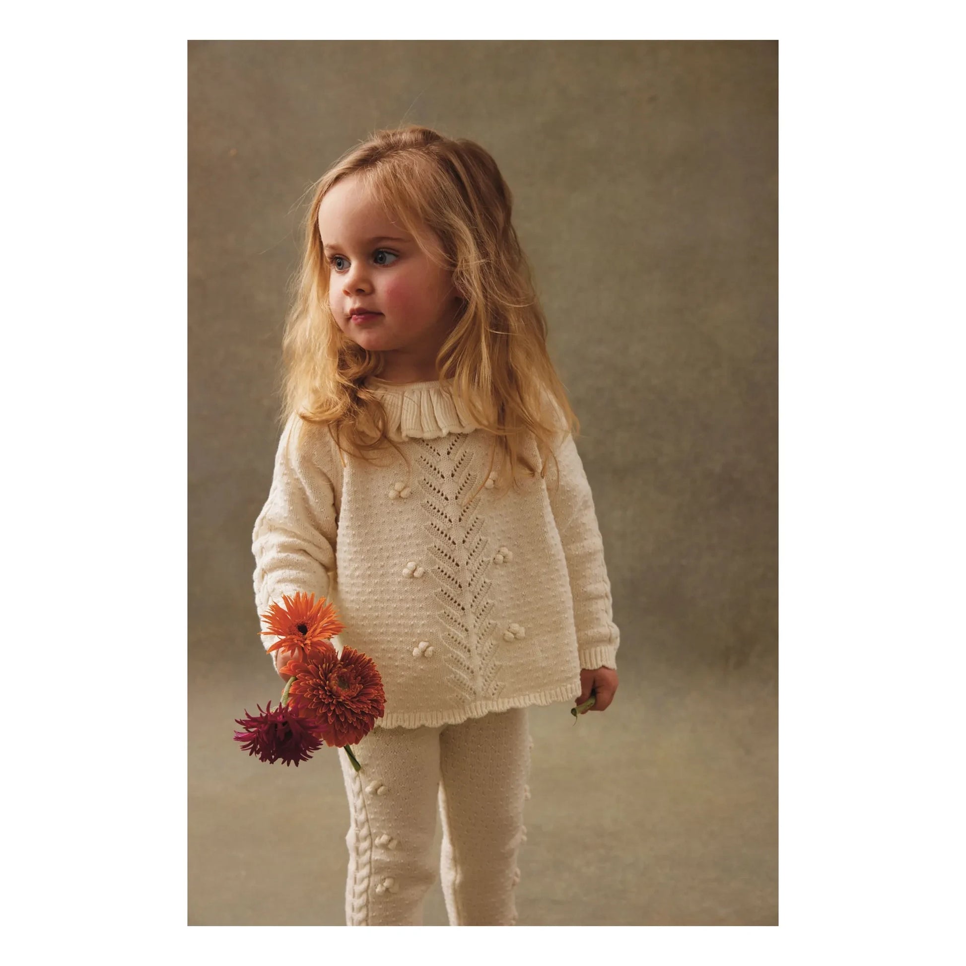 Louise Misha - Elvina Ruffle Neck Sweater | Cream