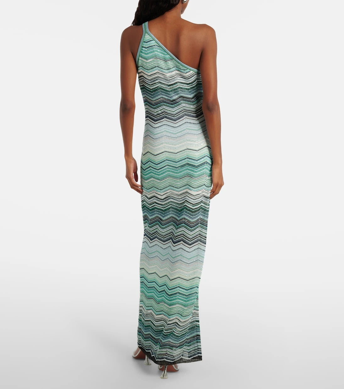 Missoni - Zigzag one-shoulder lamé maxi dress