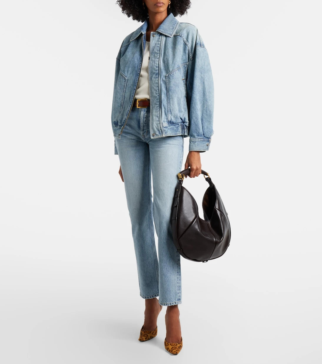 Saint Laurent - Mombasa Orta boy deri omuz çantası