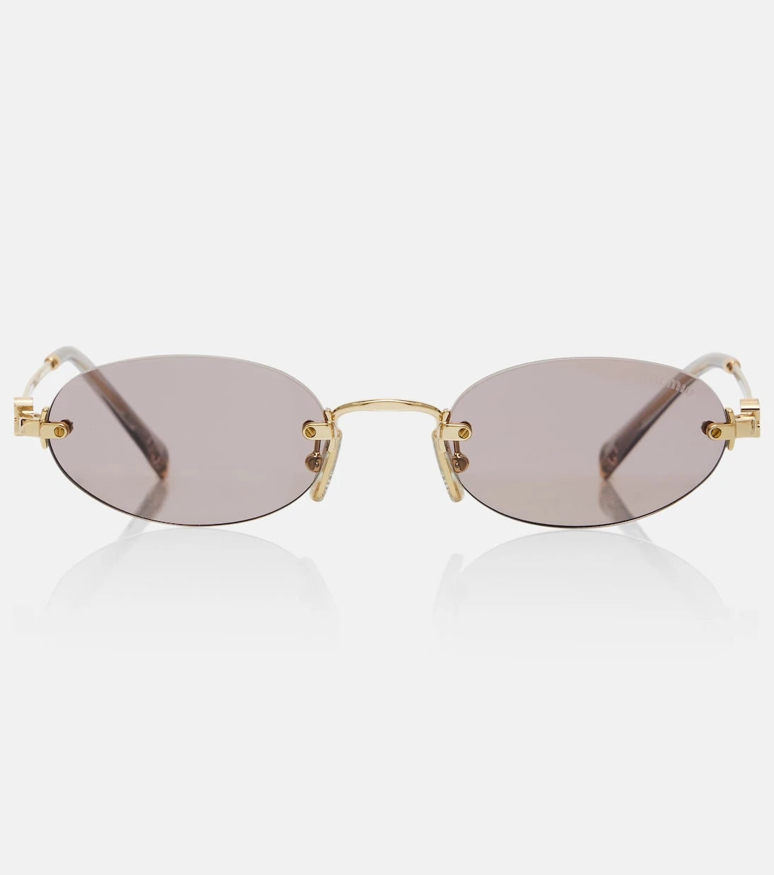 Miu Miu - نظارات شمسية بيضاوية بشعار