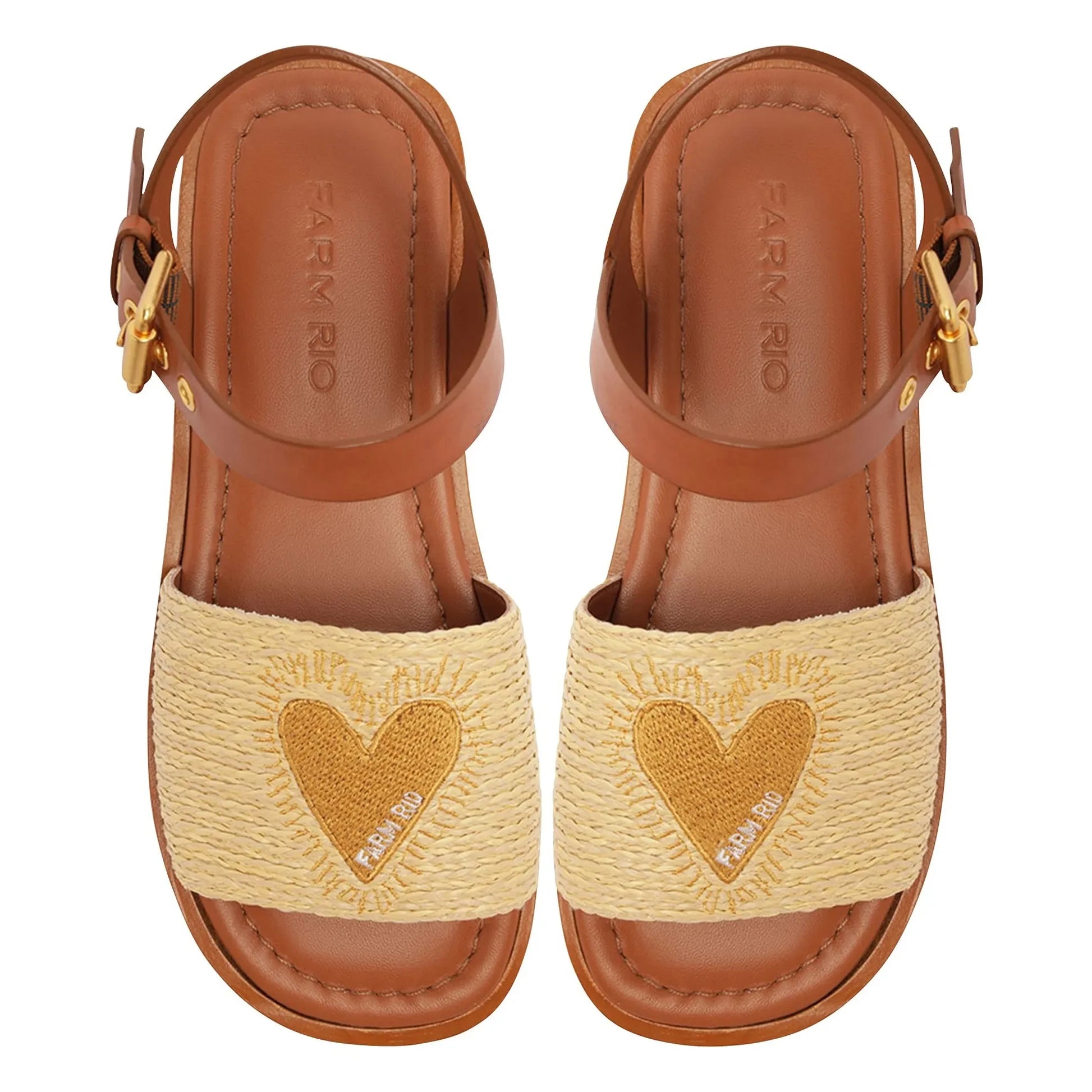 Farm Rio - Raphia Heart Sandals | Sand