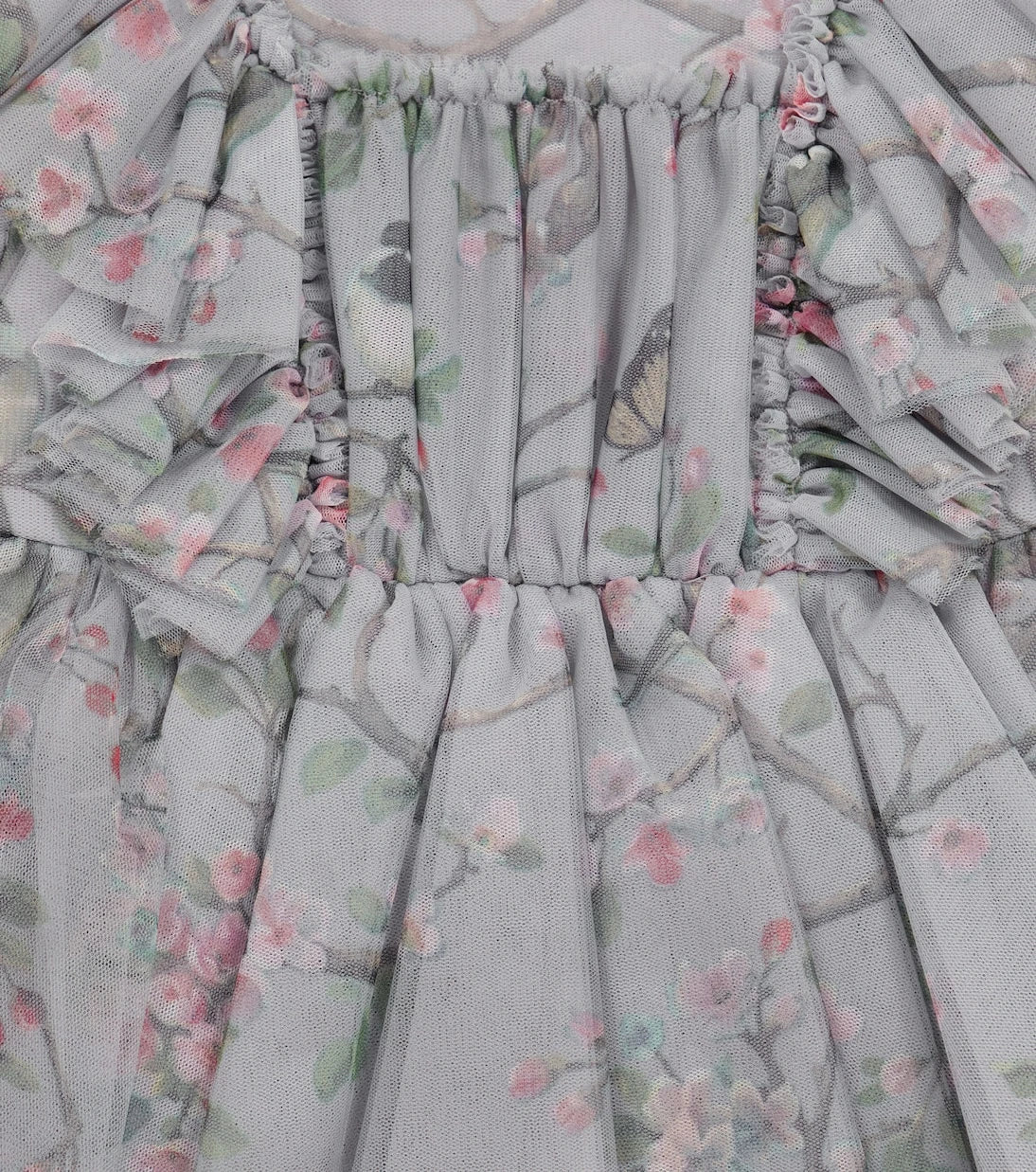 Monnalisa - Floral tulle dress