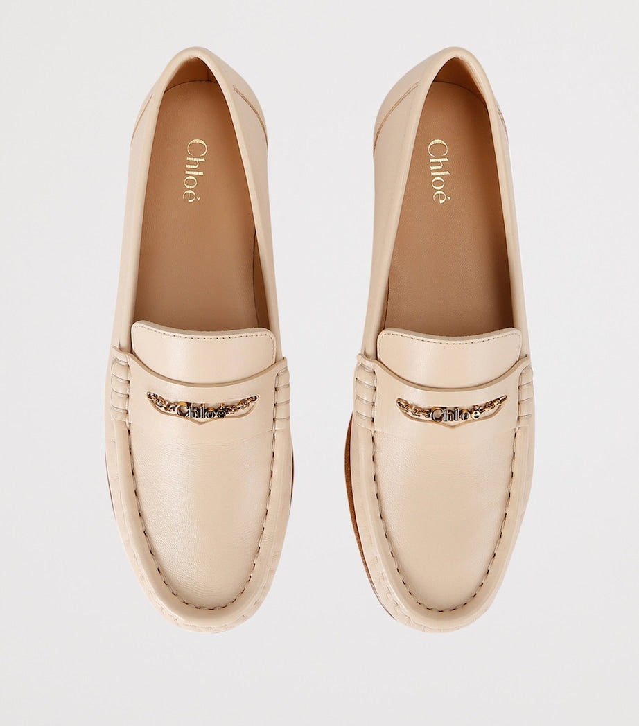 Beige Calfskin Loafers