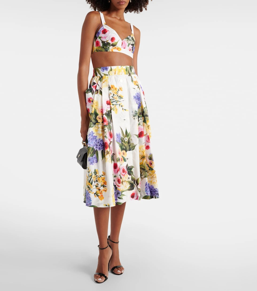 Dolce&Gabbana - Floral cotton poplin bra top