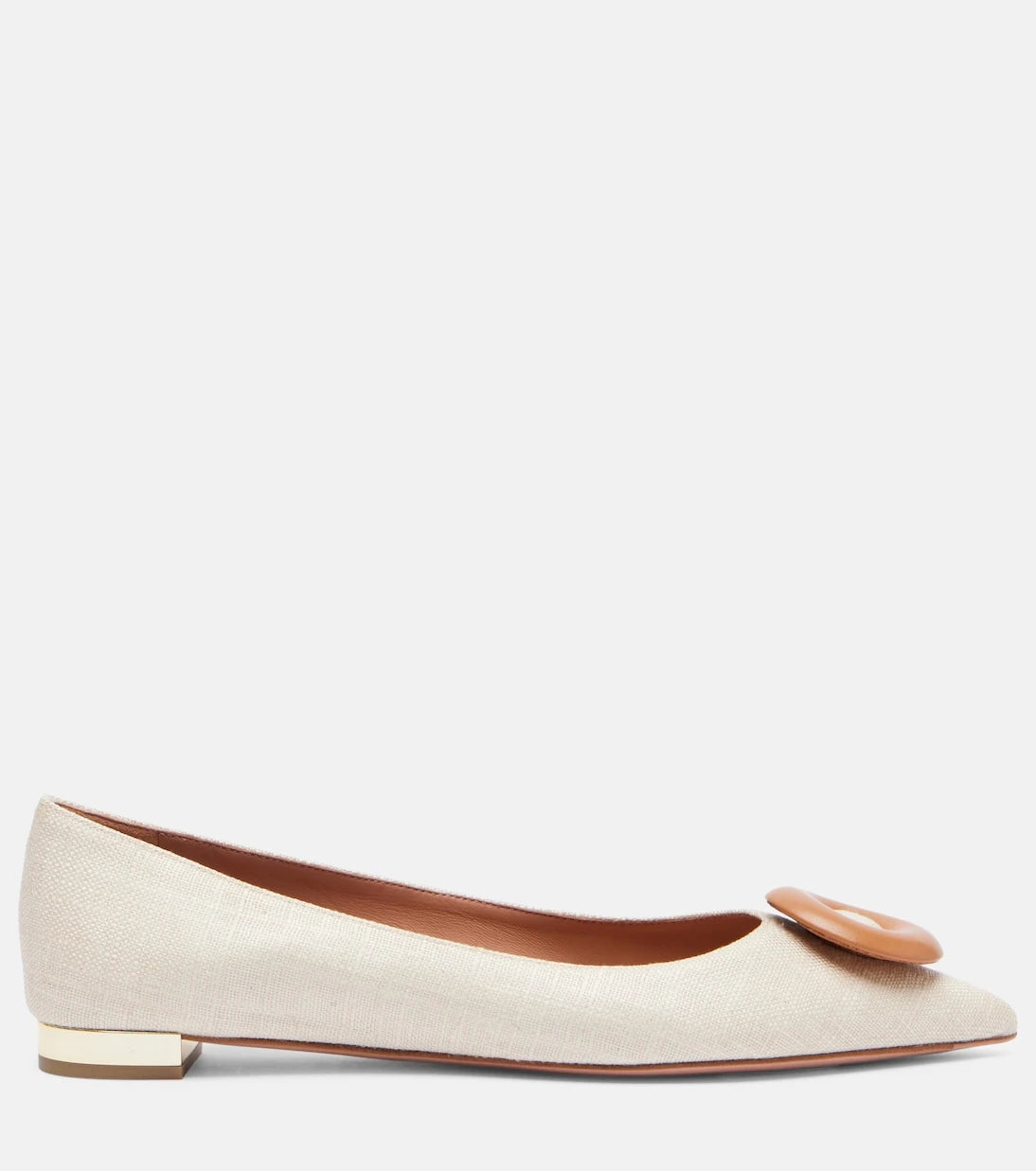 Aquazzura - Hoop leather-trimmed ballet flats