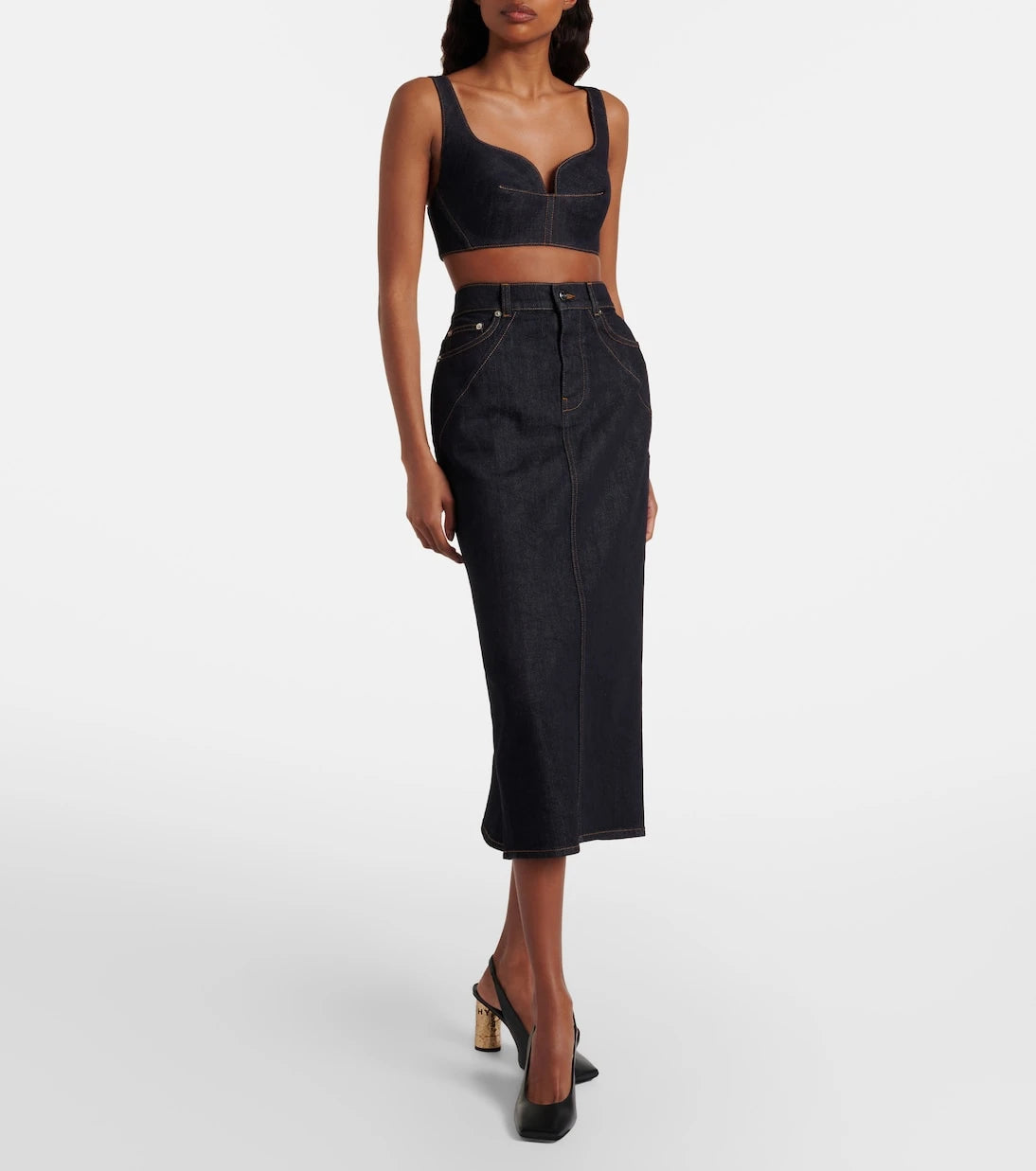 Givenchy - Denim midi skirt
