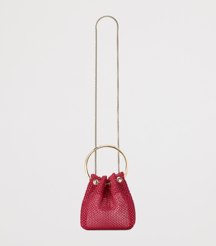 Jimmy Choo Red Embellished Bon Bon Top-Handle Bag