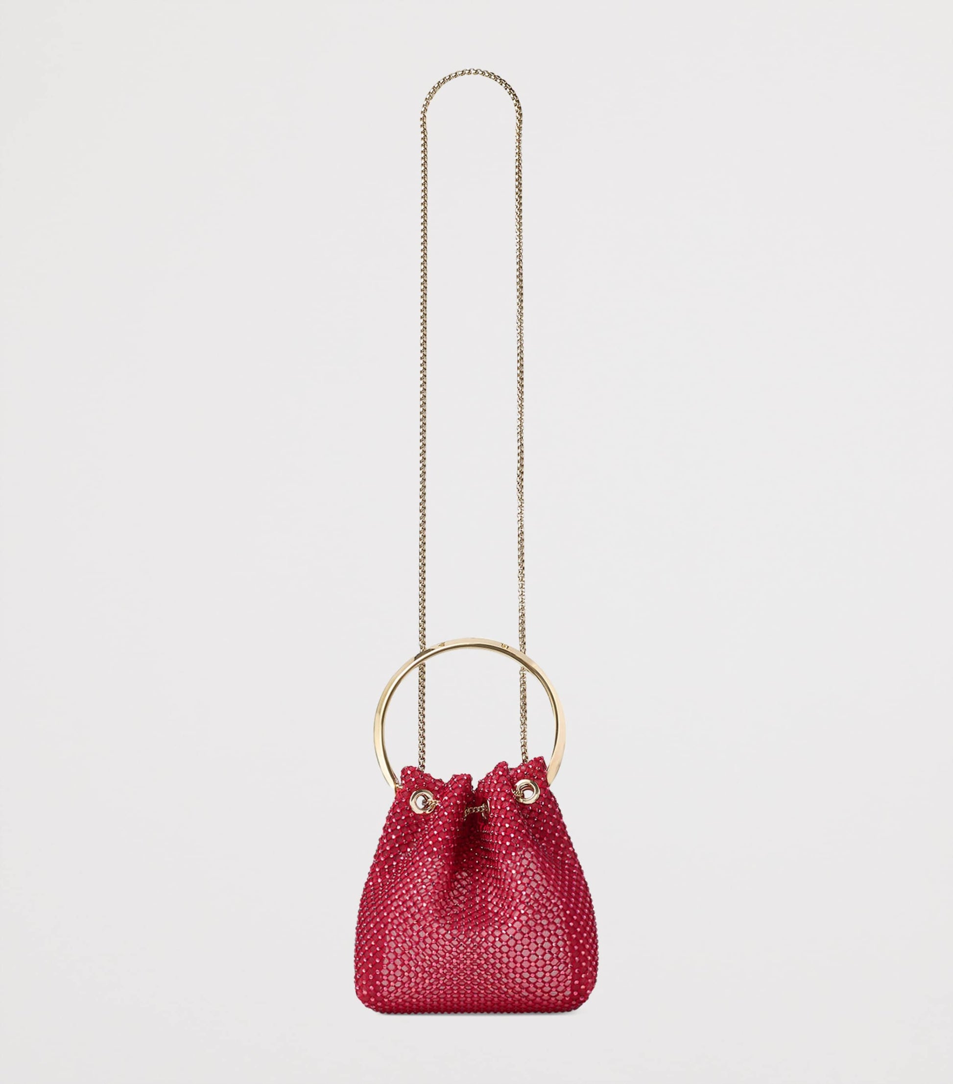 Jimmy Choo Red Embellished Bon Bon Top-Handle Bag