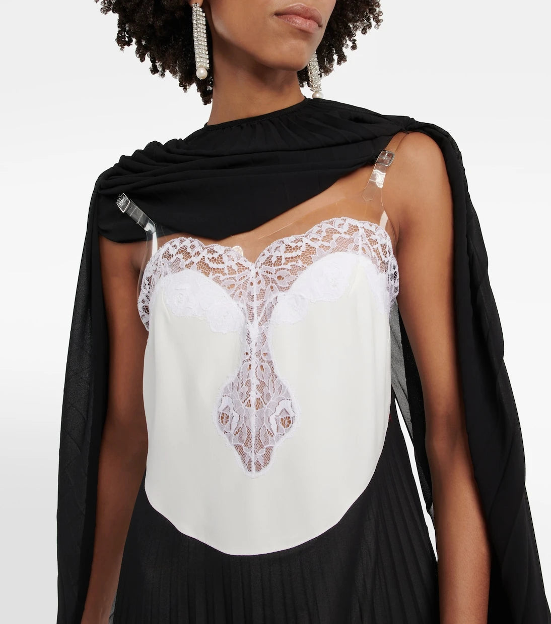Christopher Kane - Mrs Robinson lac-trimmed midi dress with cape
