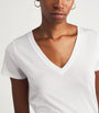 White Pima Cotton V-Neck T-Shirt