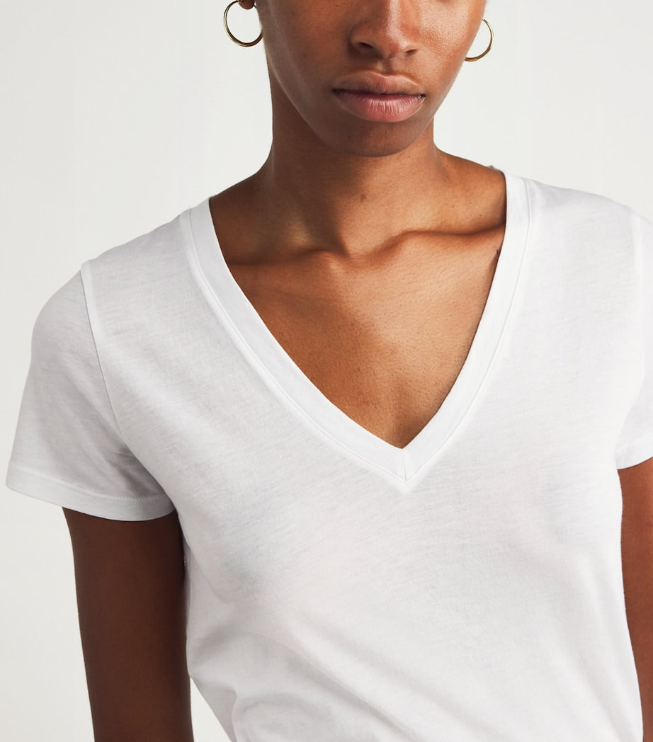 White Pima Cotton V-Neck T-Shirt