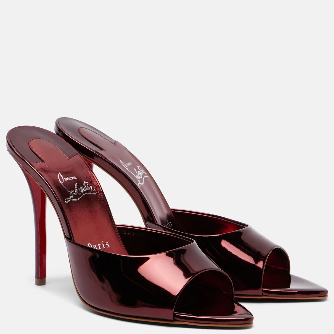 Christian Louboutin - Miss Z 100 mirrored leather mules