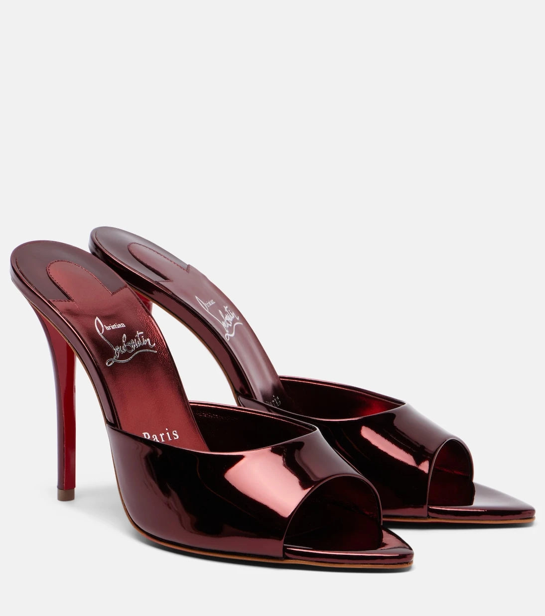Christian Louboutin - Miss Z 100 mirrored leather mules