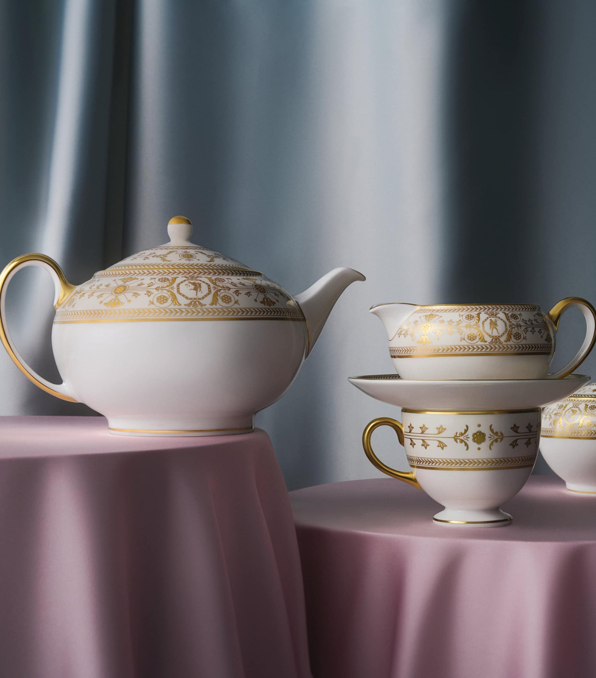 Bone China Bacchus Creamer and Sugar Set