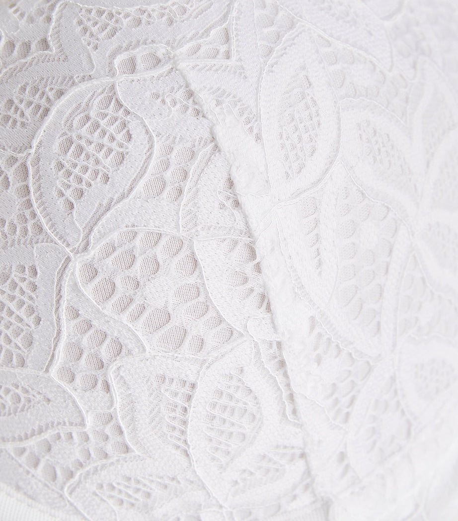 White Underwired Plunge Push-Up Bra