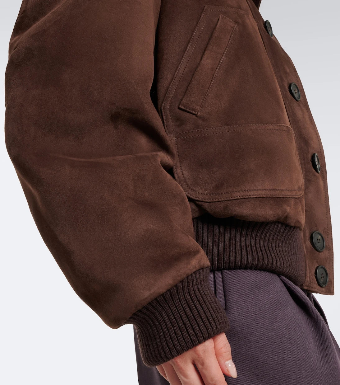 The Attico - Oversized suede bomber jacket