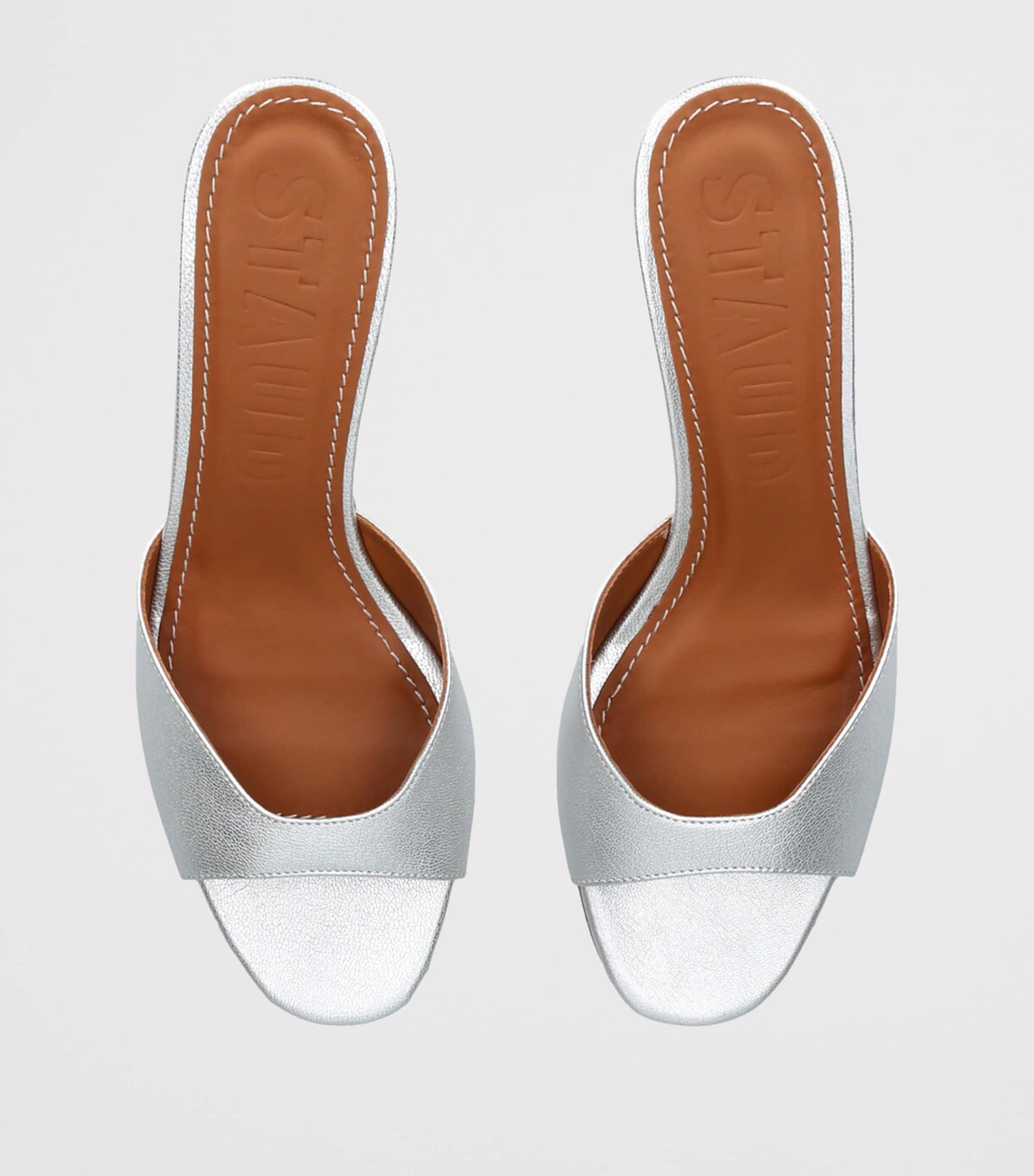 STAUD Leather Brigitte Heeled Mules 60