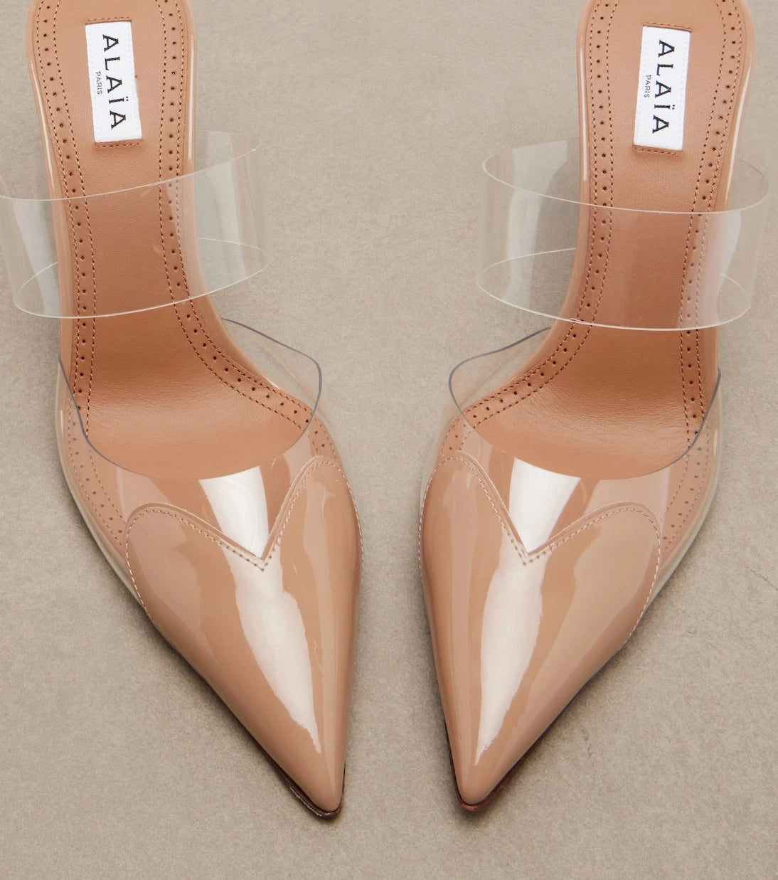 Alaïa - Le Cœur patent leather and PU mules