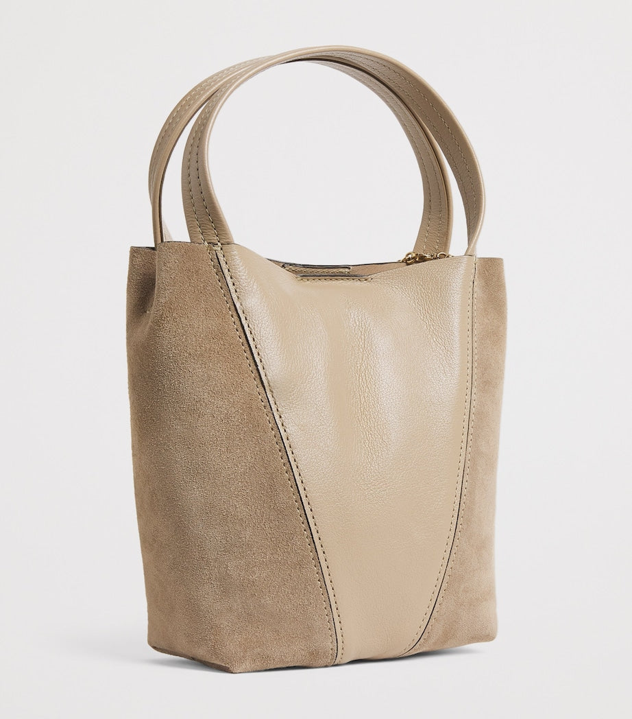 Chloé Small Leather-Suede Spin Tote Bag