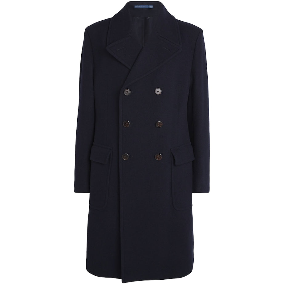 Polo Ralph Lauren Navy Wool-Blend Polo Soft Tailored Peacoat