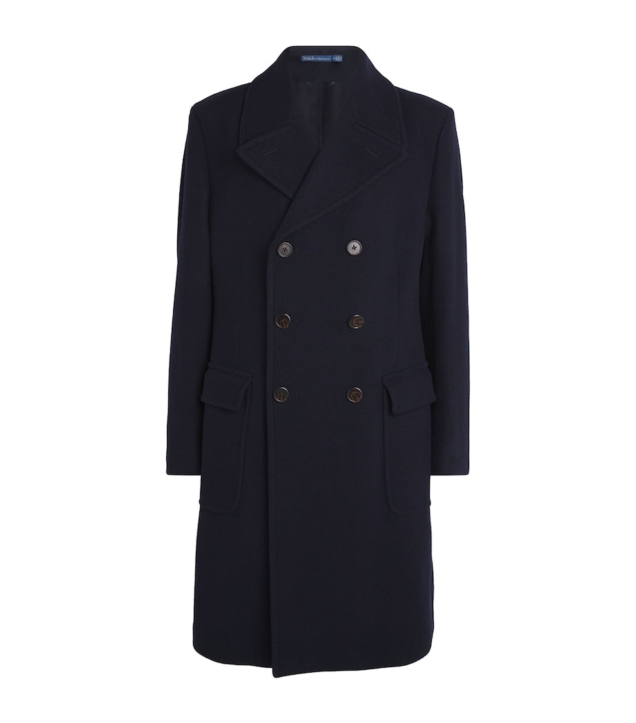 Polo Ralph Lauren Navy Wool-Blend Polo Soft Tailored Peacoat