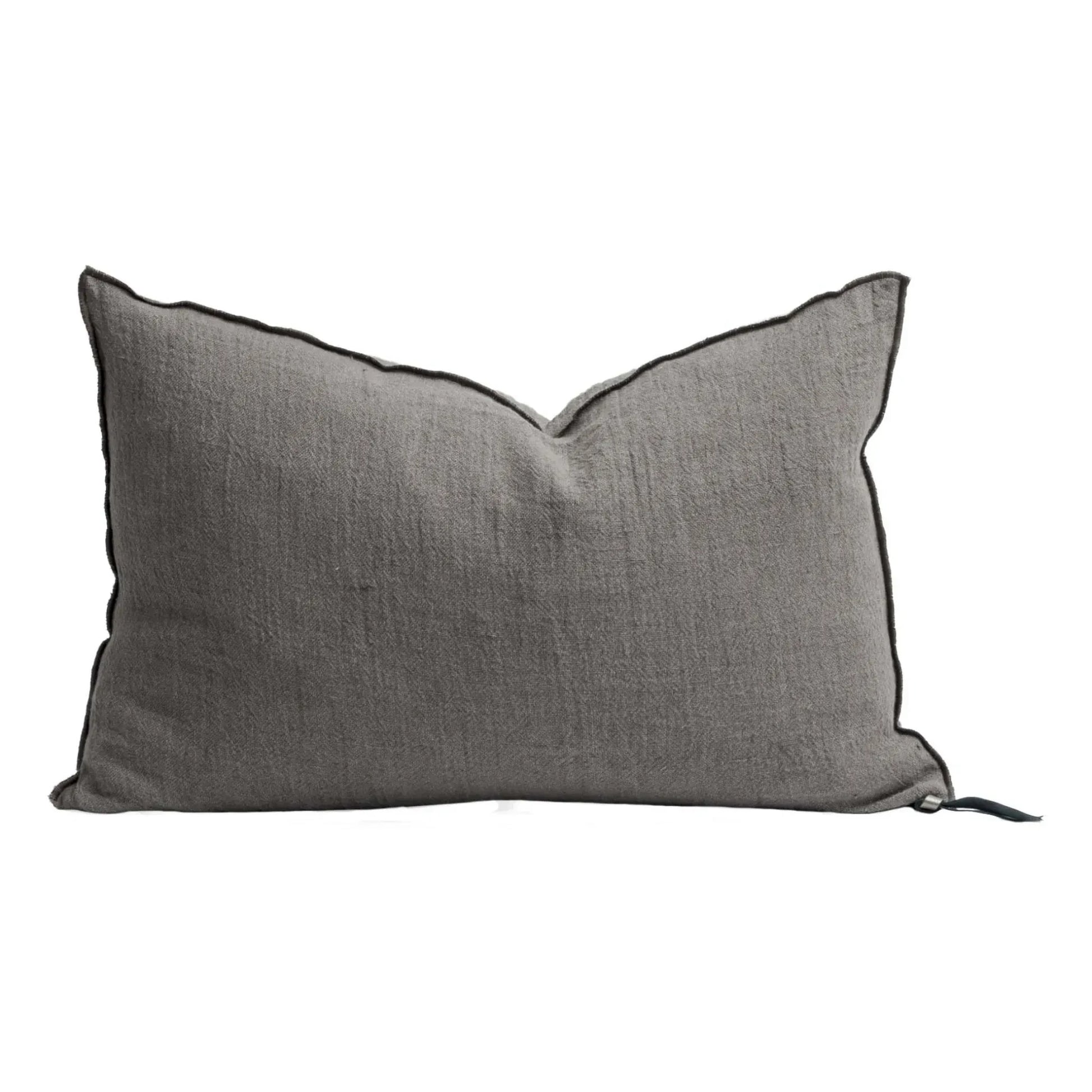 Maison de Vacances - Vice Versa Washed Linen Crepe Cushion | Bark