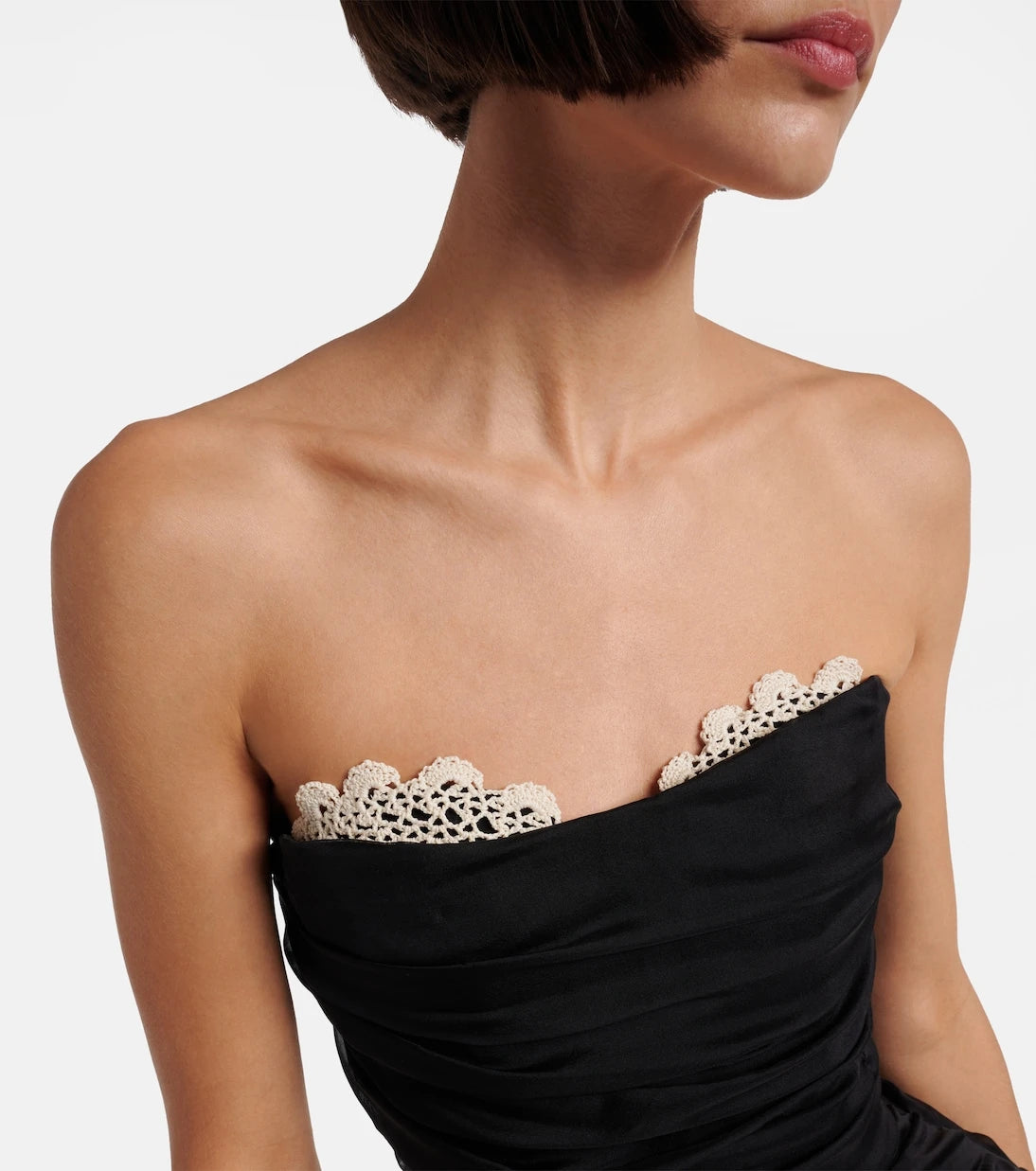 Magda Butrym - Crochet-trimmed silk minidress