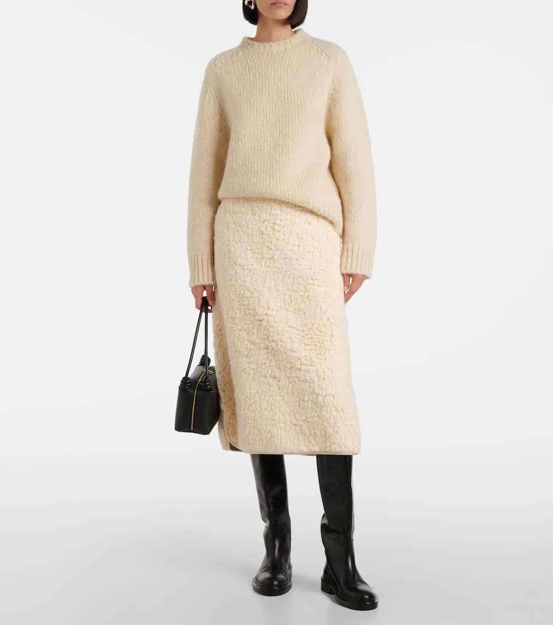 Jil Sander - Cotton fleece midi skirt