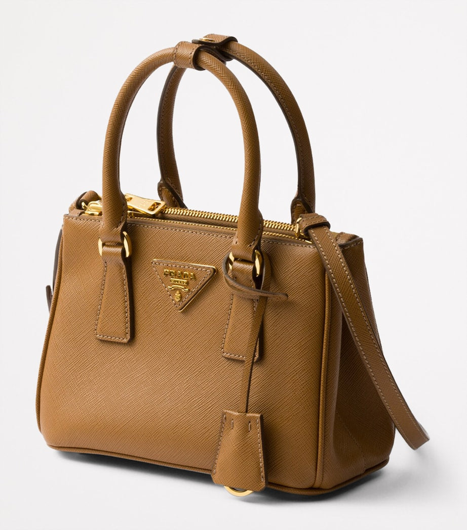 Prada Brown Mini Leather Galleria Top-Handle Bag