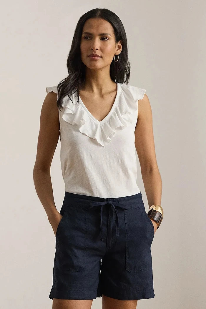 Lauren Ralph Lauren Volanlı Kadın Pamuk Bluz