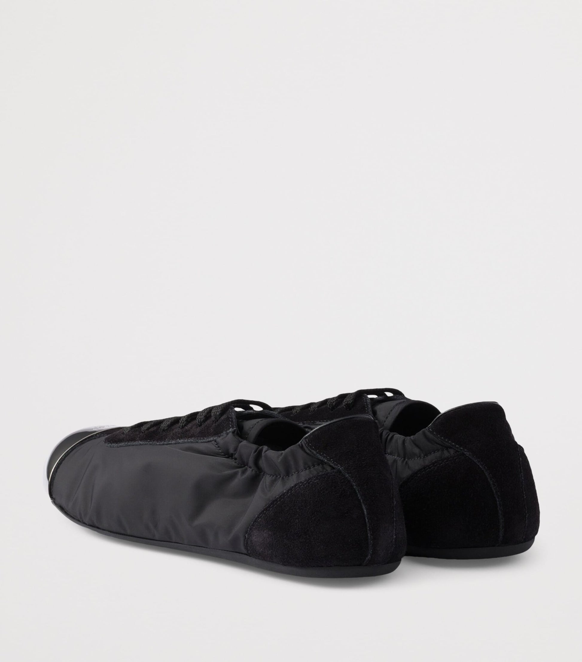 Black Suede-Re-Nylon-Metal Collapse Sneakers